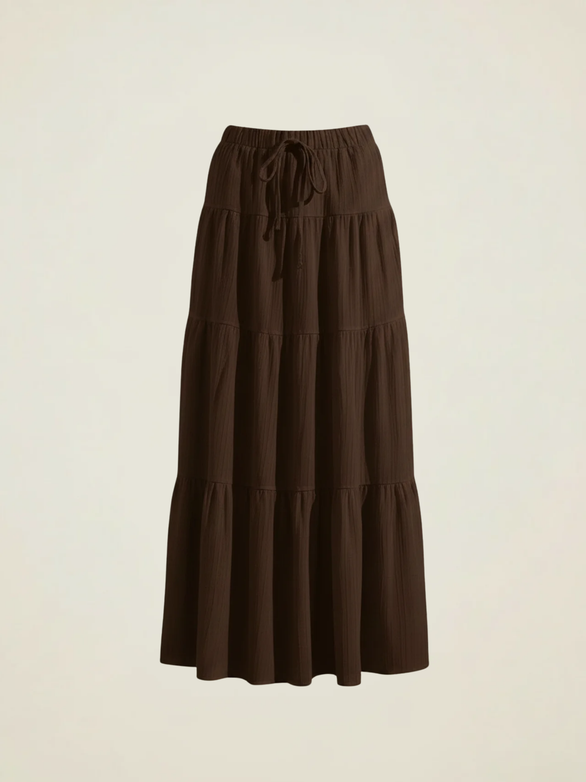 Tiered Cotton Maxi Skirt