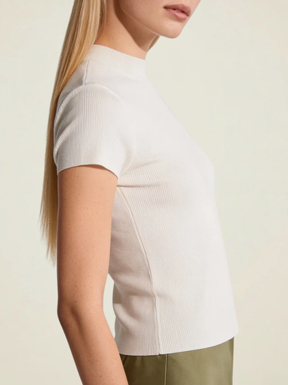 Ribbed Mock Neck Knit Top