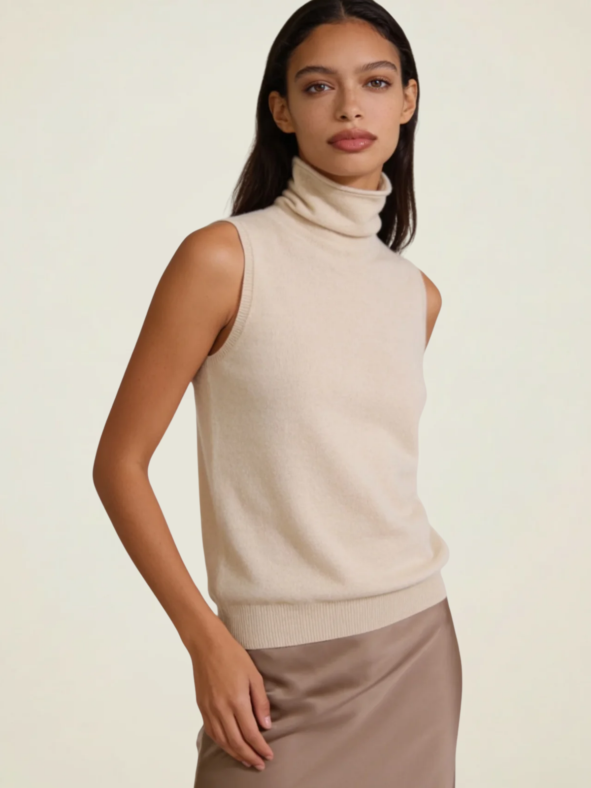 Turtleneck Knit Vest