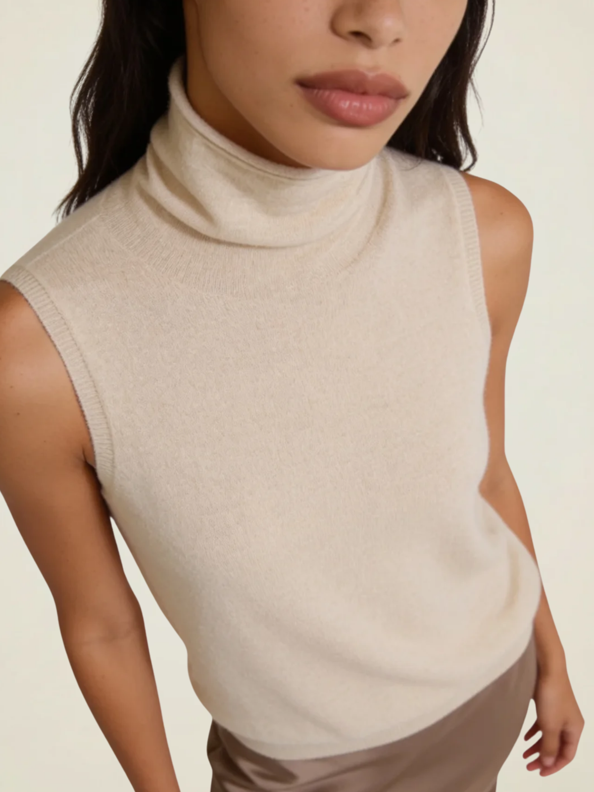 Turtleneck Knit Vest