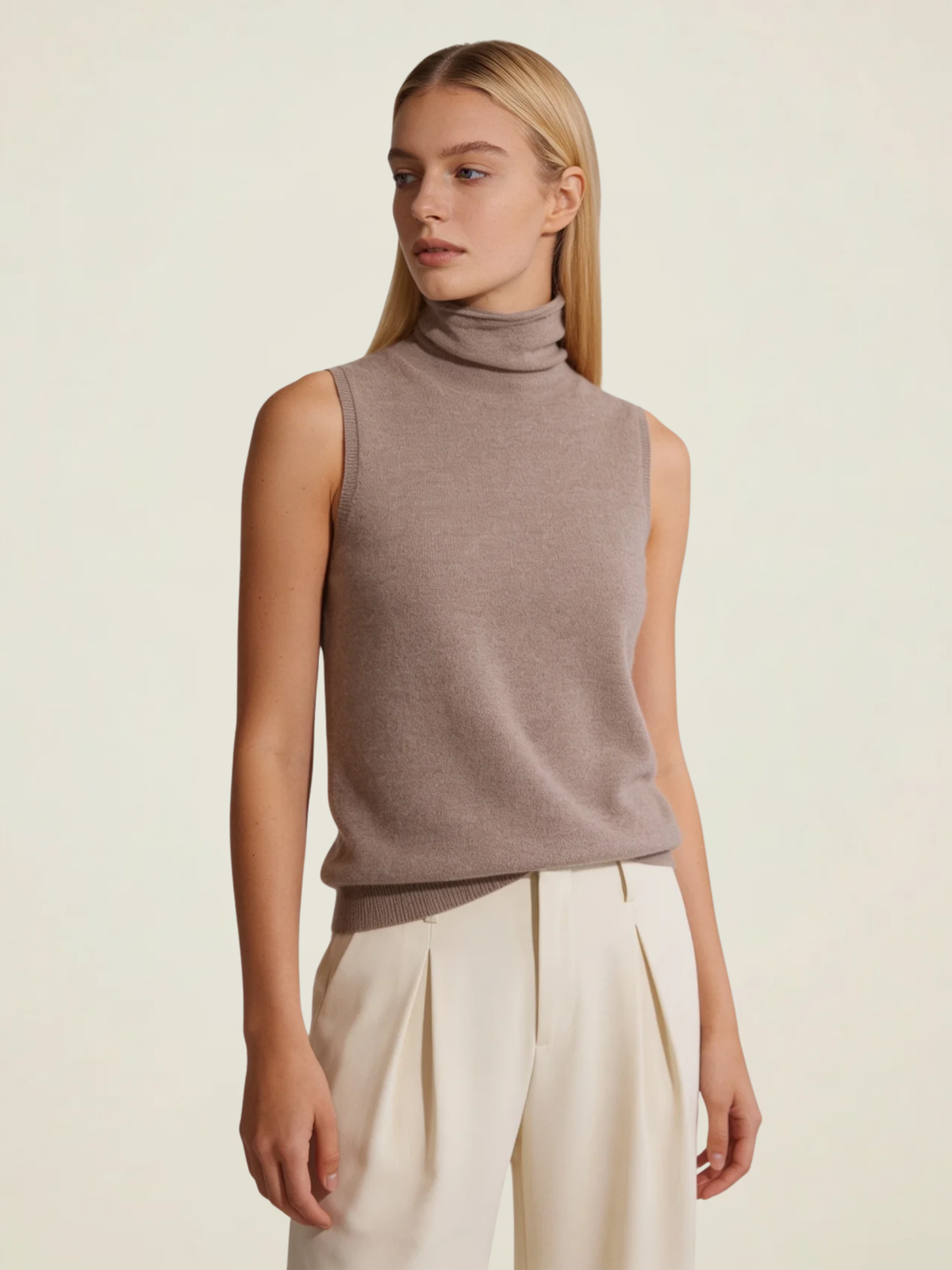 Turtleneck Knit Vest