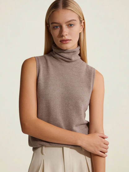 Turtleneck Knit Vest