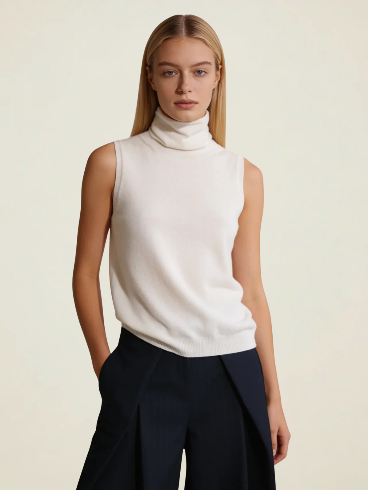 Turtleneck Knit Vest