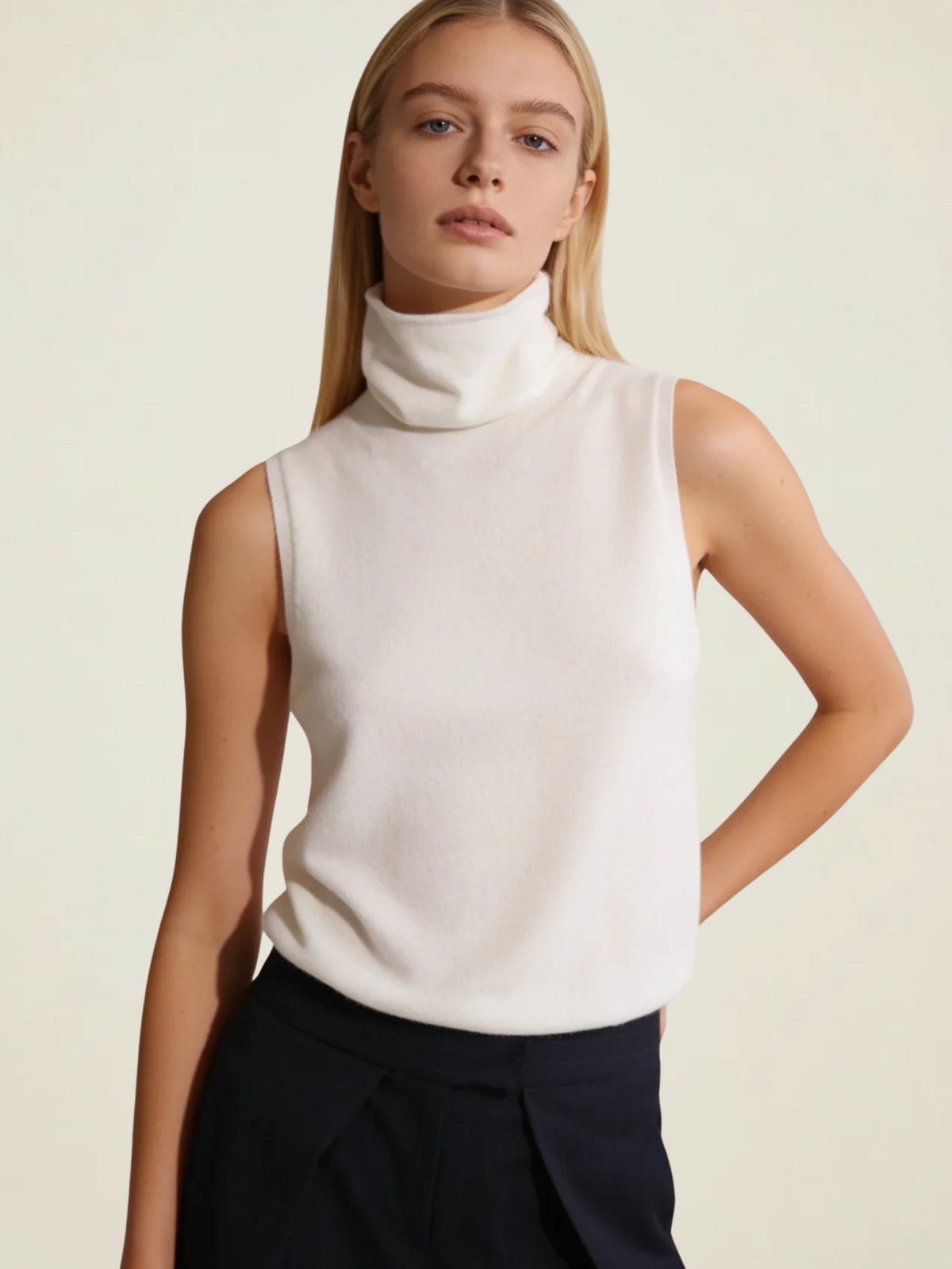 Turtleneck Knit Vest