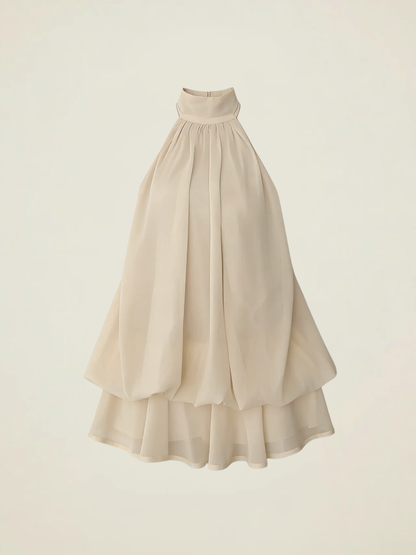 Open-Back Halter Mini Dress