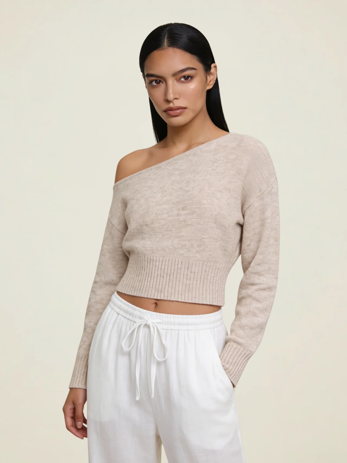 Asymmetric Crop Knit