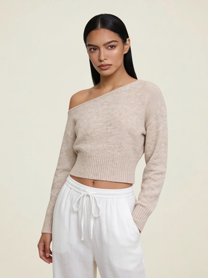 Asymmetric Crop Knit