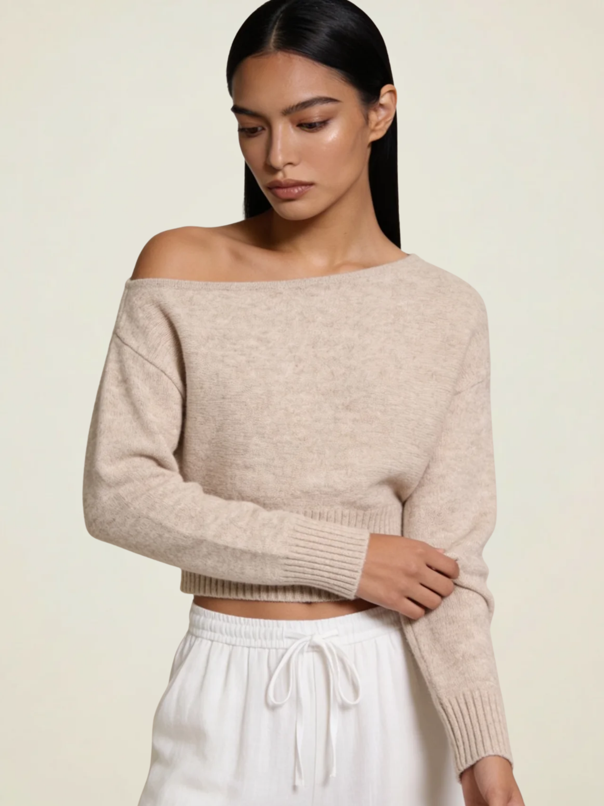 Asymmetric Crop Knit