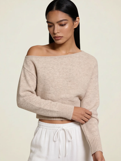 Asymmetric Crop Knit