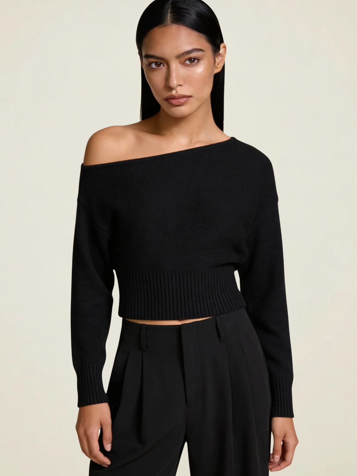 Asymmetric Crop Knit