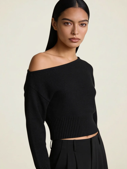 Asymmetric Crop Knit