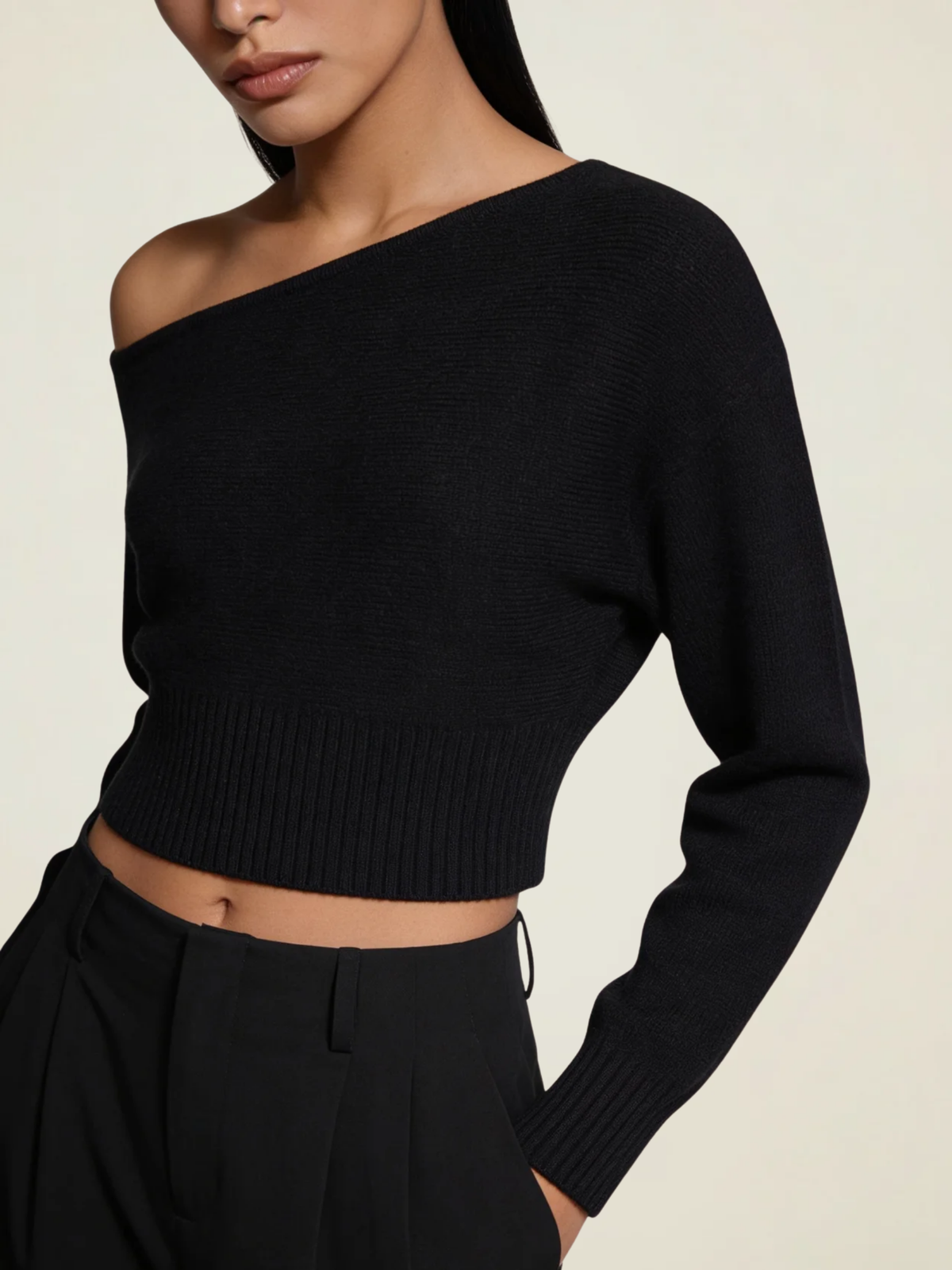 Asymmetric Crop Knit