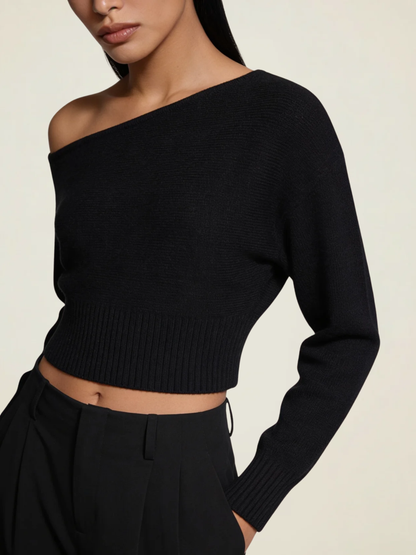 Asymmetric Crop Knit