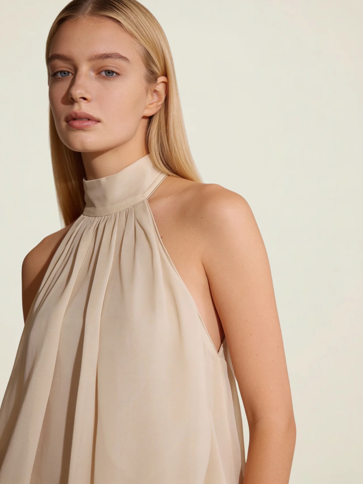 Open-Back Halter Mini Dress