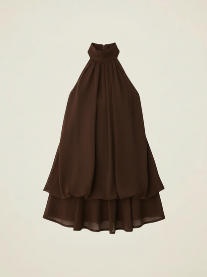 Open-Back Halter Mini Dress