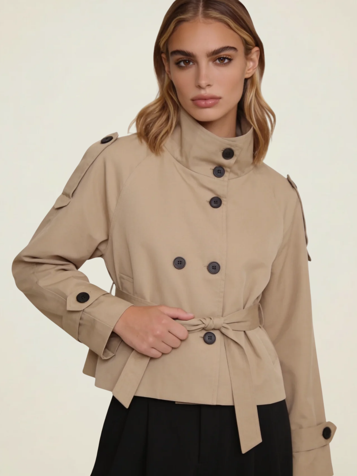 Short Belted Trench Coat