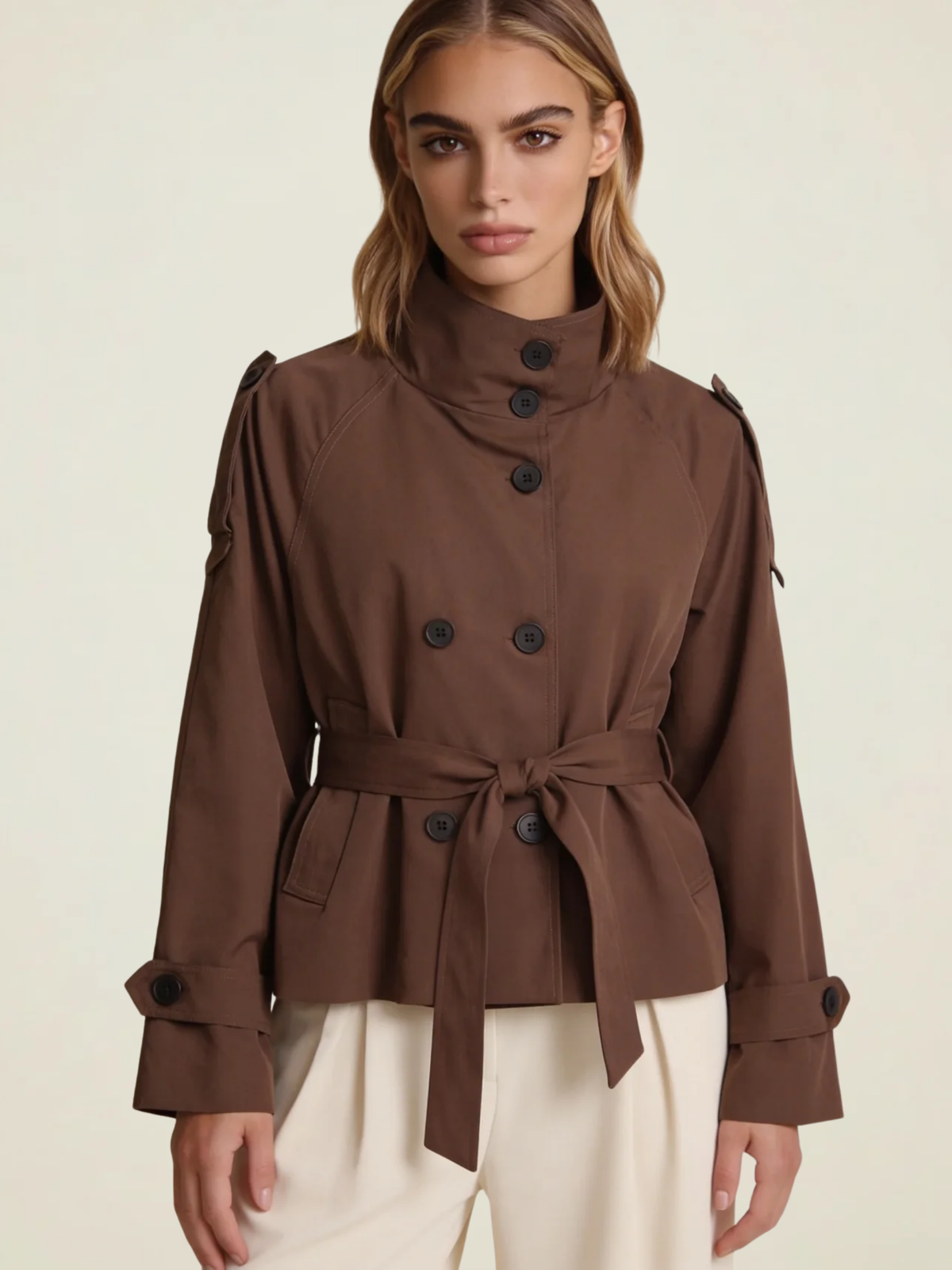 Short Belted Trench Coat