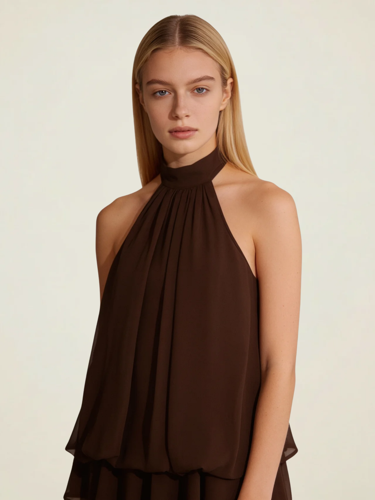 Open-Back Halter Mini Dress