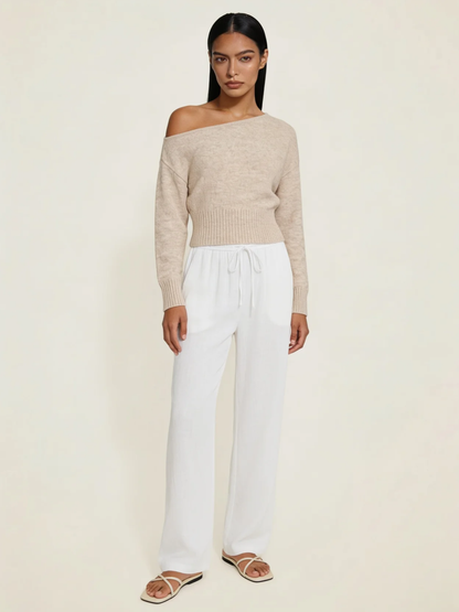 Drawstring Wide Leg Trousers