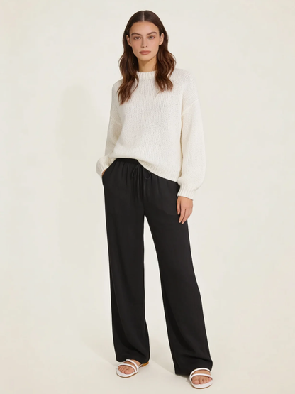 Drawstring Wide Leg Trousers