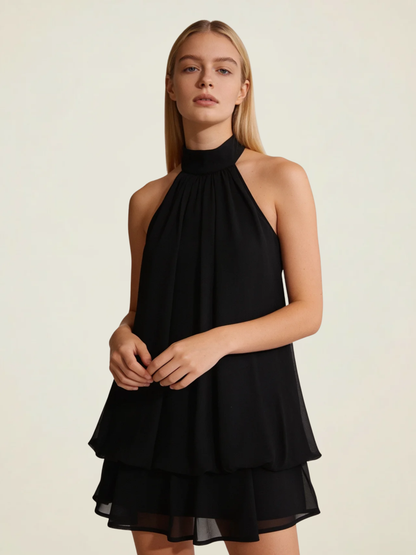 Open-Back Halter Mini Dress