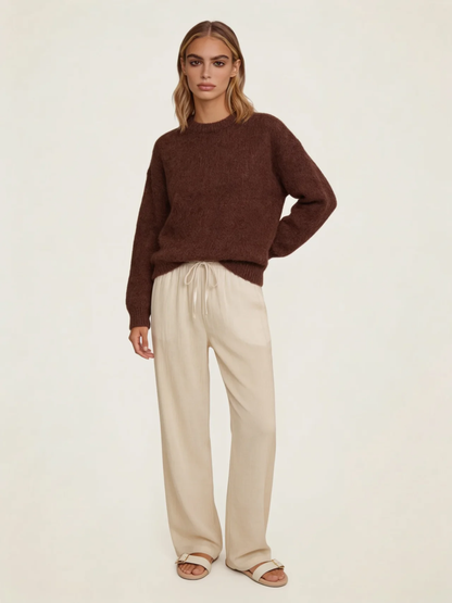 Drawstring Wide Leg Trousers
