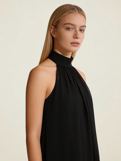 Open-Back Halter Mini Dress