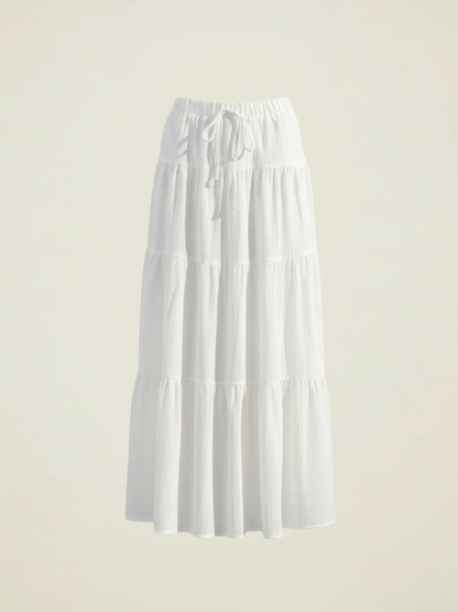 Tiered Cotton Maxi Skirt
