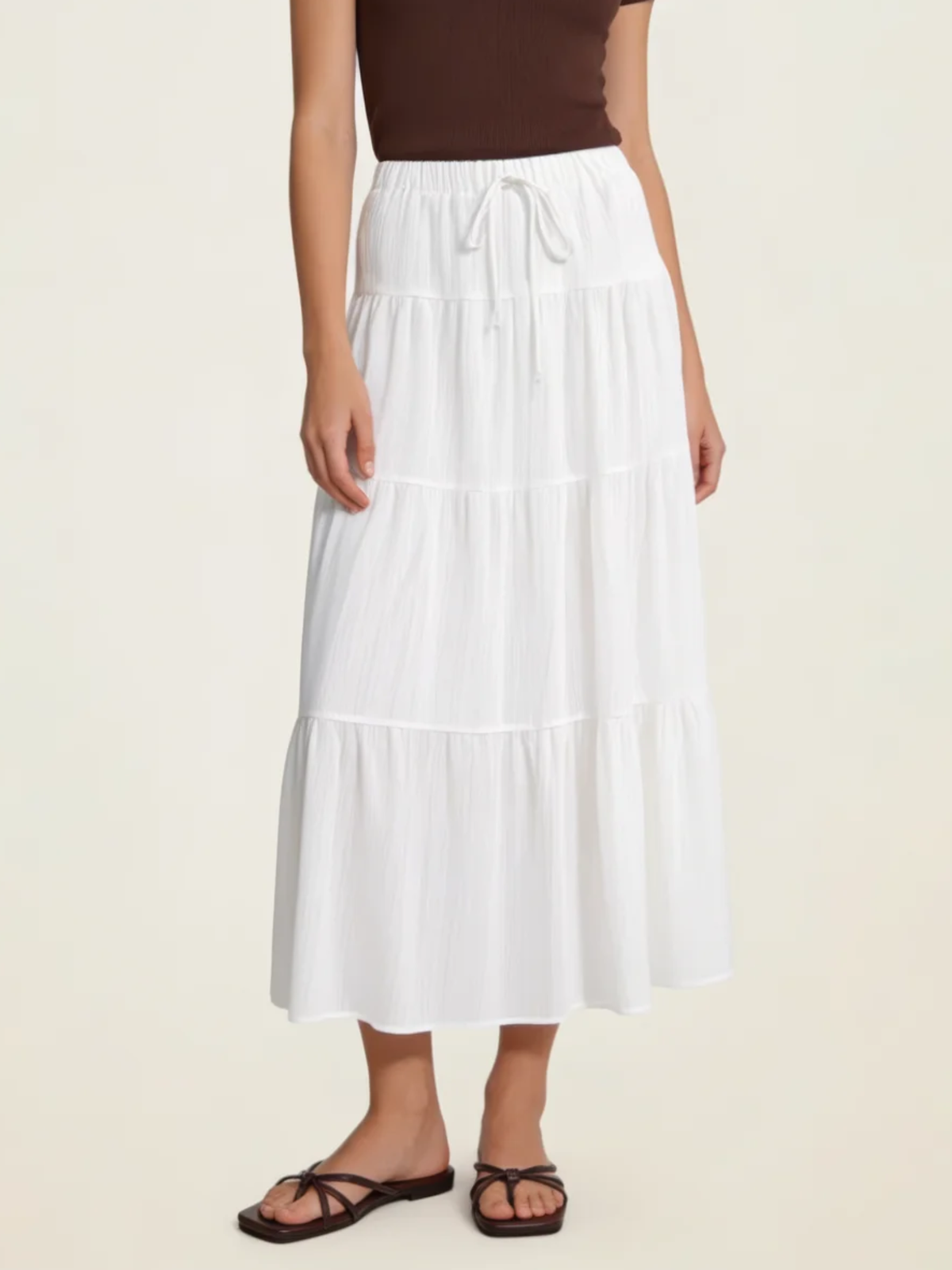 Tiered Cotton Maxi Skirt