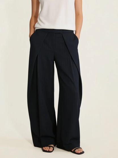 Double Pleat Wide Leg Trousers
