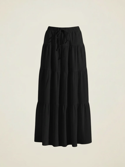 Tiered Cotton Maxi Skirt