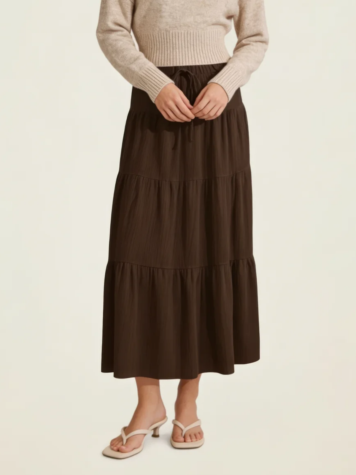 Tiered Cotton Maxi Skirt