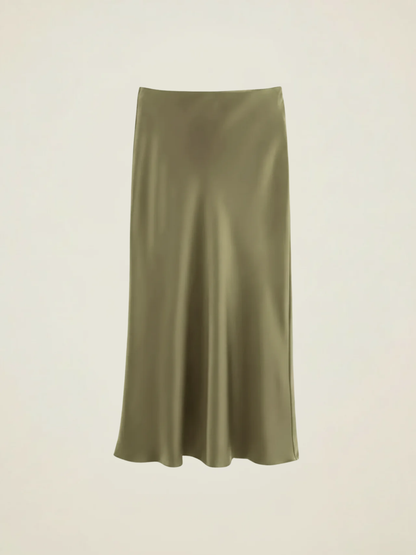 Bias Satin Maxi Skirt