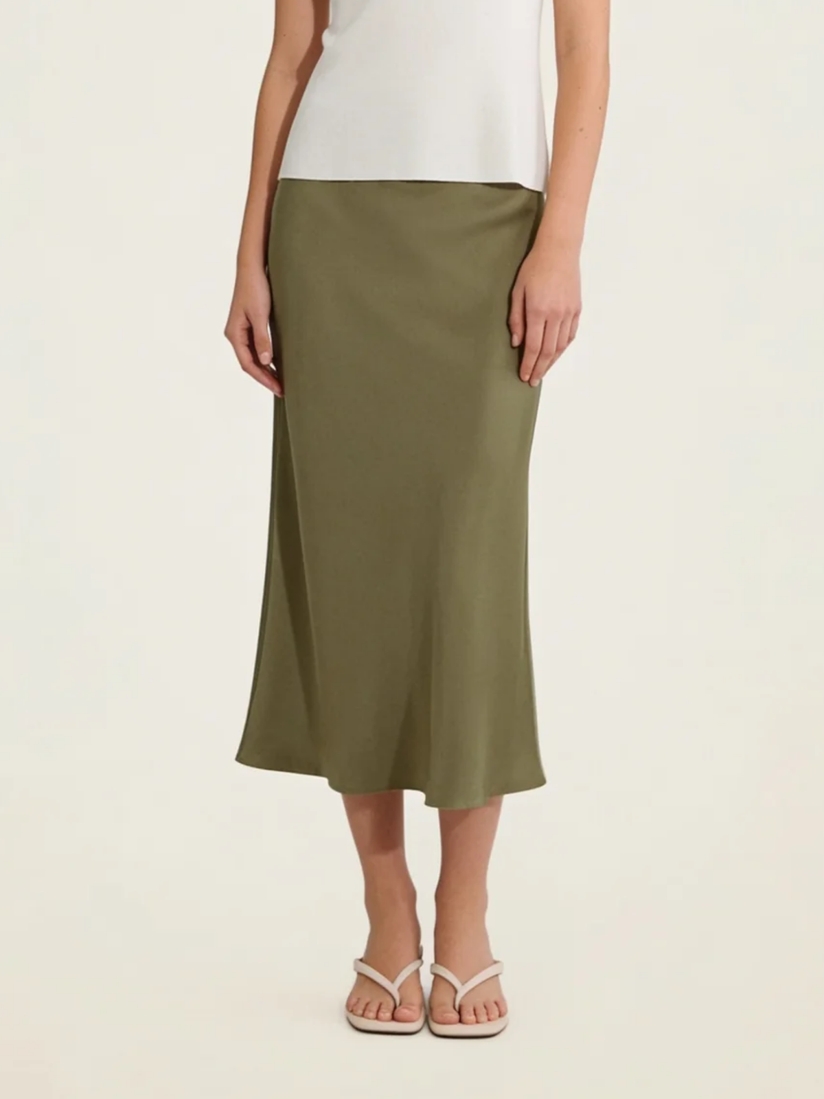Bias Satin Maxi Skirt
