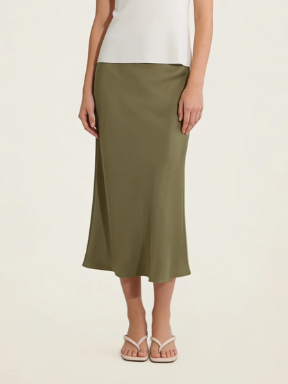 Bias Satin Maxi Skirt