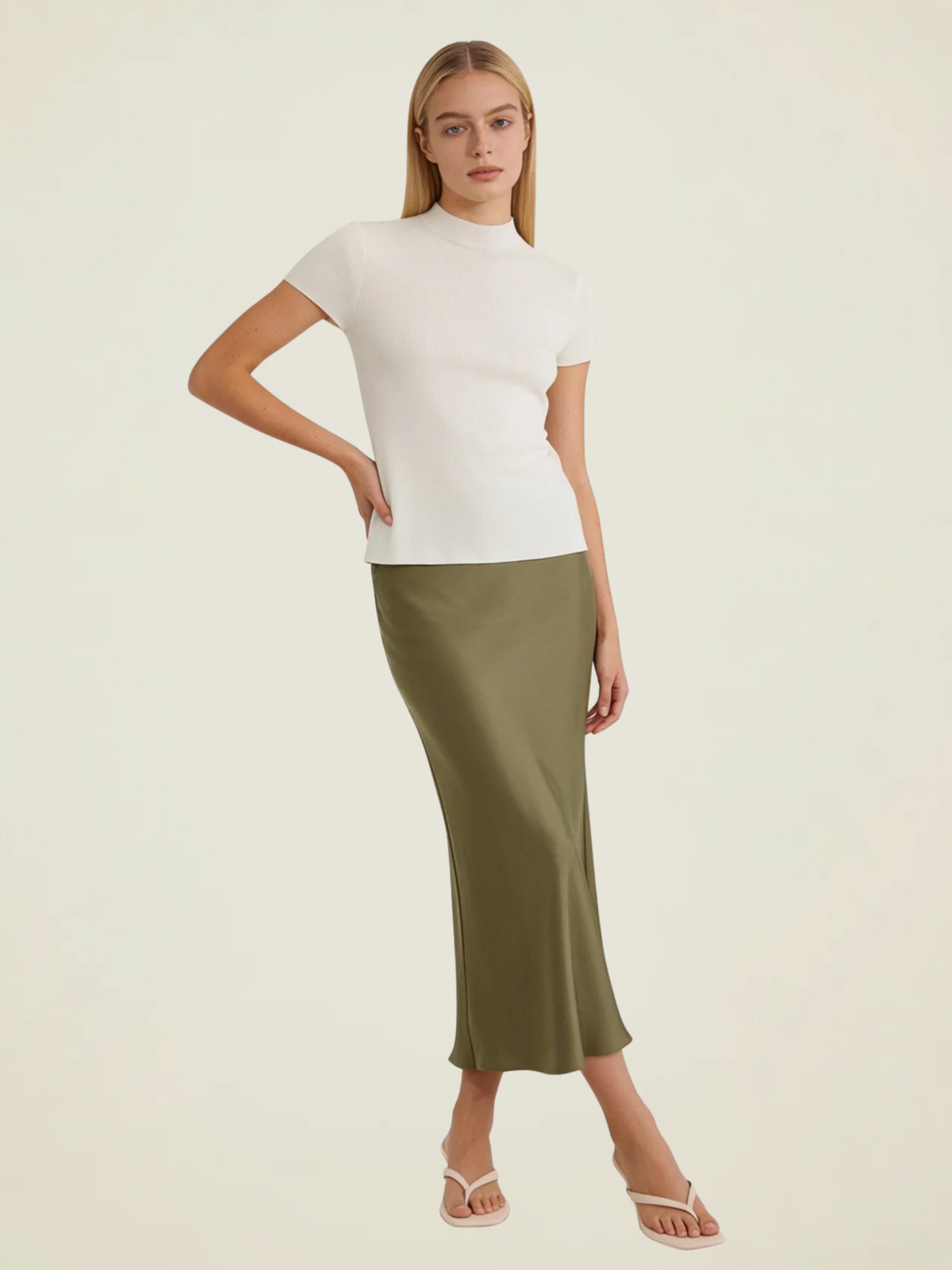 Bias Satin Maxi Skirt