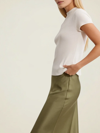 Bias Satin Maxi Skirt