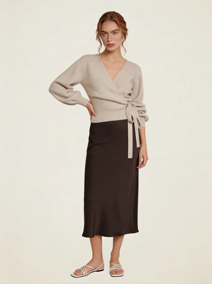 Bias Satin Maxi Skirt