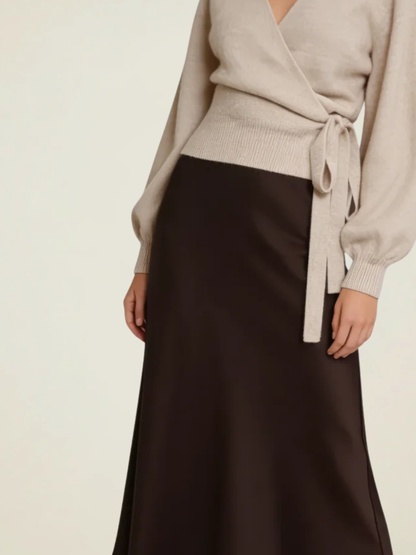 Bias Satin Maxi Skirt