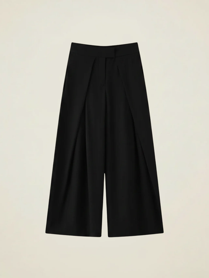 Double Pleat Wide Leg Trousers