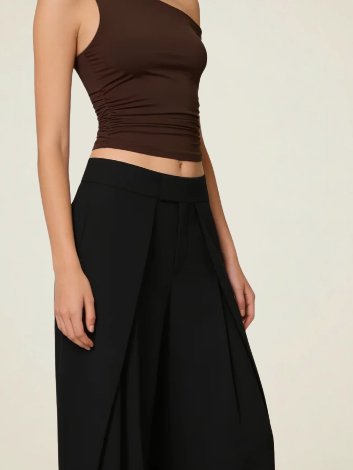 Double Pleat Wide Leg Trousers
