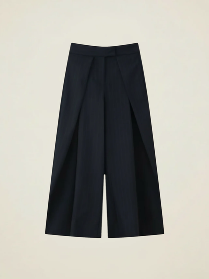 Double Pleat Wide Leg Trousers