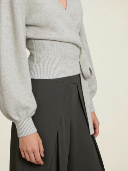 Double Pleat Wide Leg Trousers