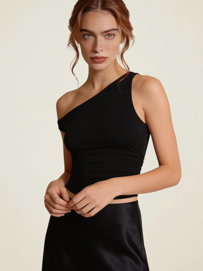 One-Shoulder Ruched Top