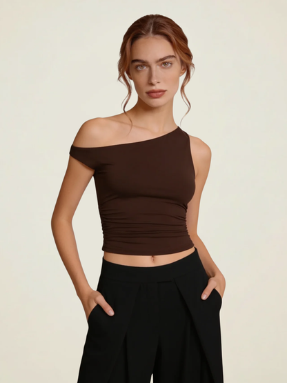 One-Shoulder Ruched Top