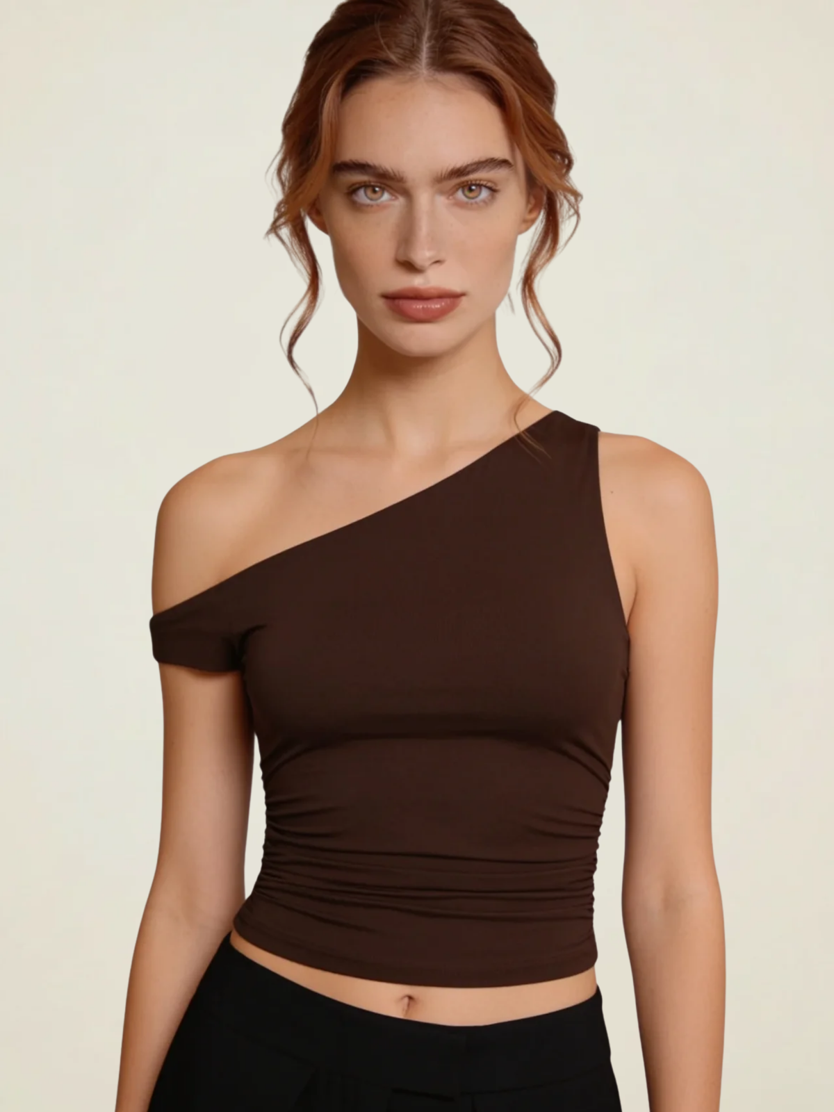 One-Shoulder Ruched Top