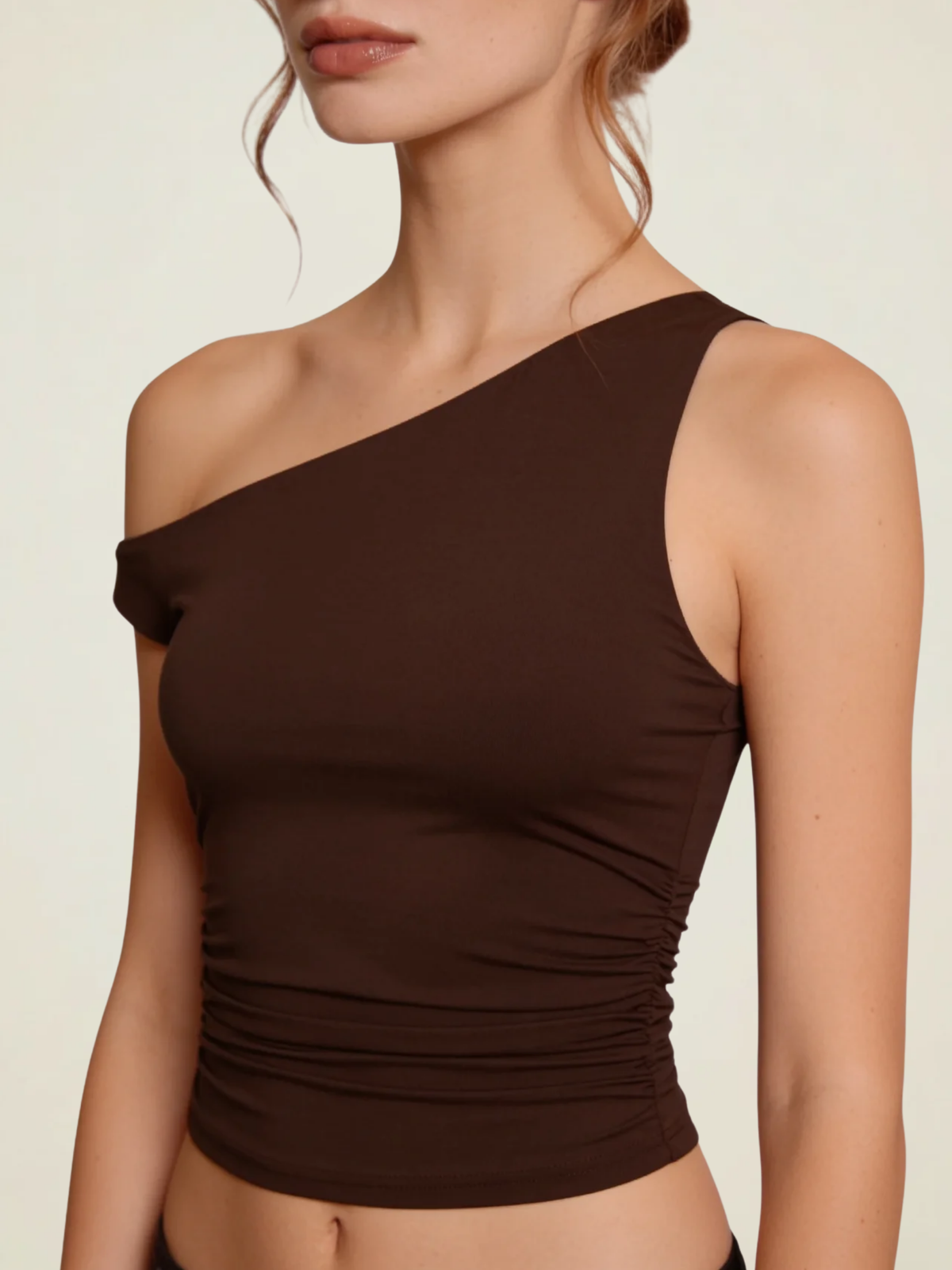 One-Shoulder Ruched Top