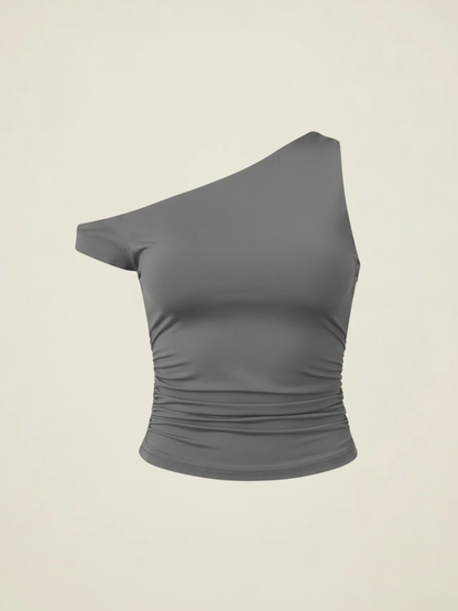 One-Shoulder Ruched Top