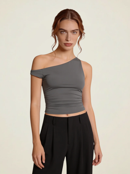 One-Shoulder Ruched Top
