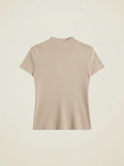 Ribbed Mock Neck Knit Top